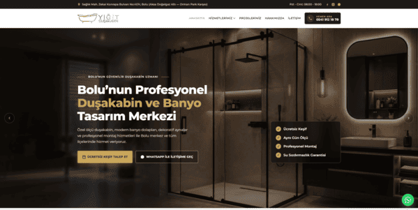 Yiğit Duşakabin - Bolu web tasarım projesi
